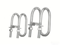 Colliers de serrage en U galvanisés sur mesure de différentes tailles, clips en zinc, colliers de serrage à double boulon en U, collier de serrage à double boulon en U