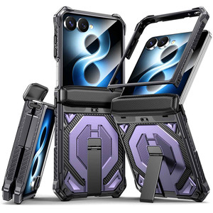 Funda de TPU y PC para Samsung Z Flip 8 7, con protección completa de bisagra, soporte plegable integrado, antideslizante y resistente para smartphone. - Product Image 1