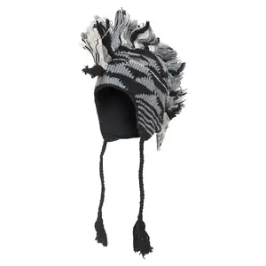 Groothandel Acryl Gebreide Mohawk Gevoerd Beanie Oor Flap Hoed