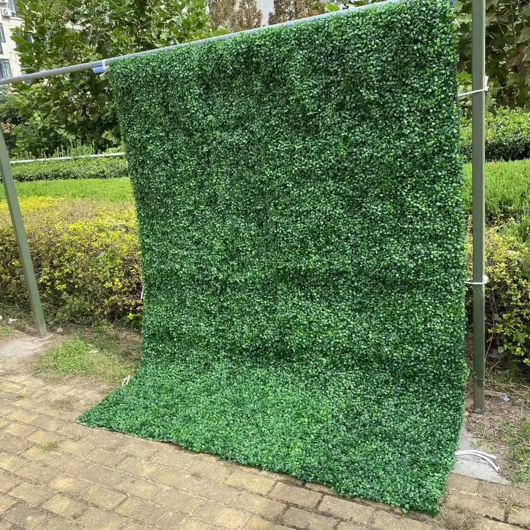 M446 New Home Party Wedding Decoration Green Wall Decor 3D Roll Up Flower Wall Hanging Fabric Artificial Grass Wall Backdrop