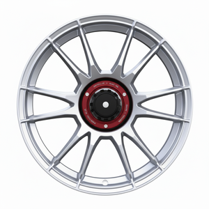 Ruedas de Alto Rendimiento para Pista: Diseño Centerlock Personalizado - Aluminio Forjado 6061-T6 con Detalle de Tapa Roja - Product Image 2