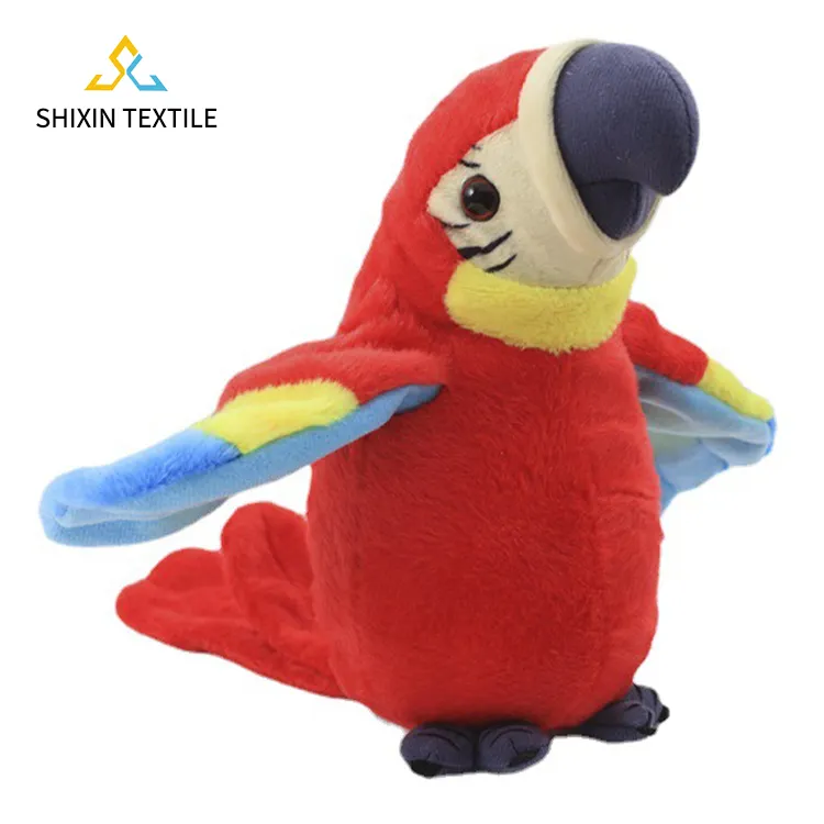 Mainan boneka hewan elektronik, mainan bayi burung animasi dengan sayap goyang berbicara untuk bayi