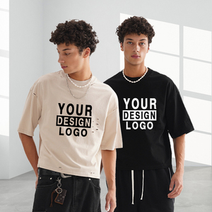เสื้อยืดสตรีทแวร์ทรงโอเวอร์ไซส์ คุณภาพสูง ผ้าฝ้าย 100% หนัก 300gsm สไตล์วินเทจ พิมพ์ลายซิลค์สกรีนแบบสั่งทำพิเศษ ล้างสีแบบแอซิดวอช ทรงปกติ - Product Image 2