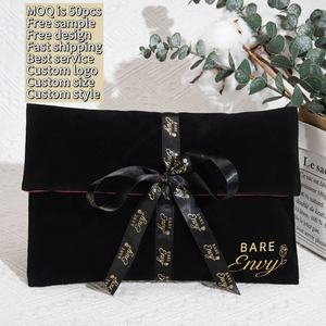 사용자 정의 인쇄 럭셔리 봉투 스웨이드 벨벳 플랩 패키지 보석 선물 먼지 가방 도매 봉투 헤어 핸드백 벨벳 파우치 - Product Image 2