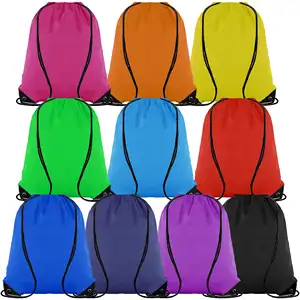 Drawstring Backpack Bags Sack Pack Cinch Tote Sport Storage Polyester Bag for Gym Traveling