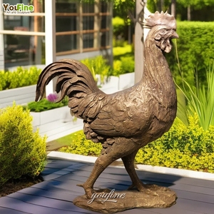 Estatua de Gallo de Bronce Realista, Arte para Jardín de Estilo Rústico, Escultura Grande de Gallo para Decoración de Patio, Jardín y Césped - Product Image 6