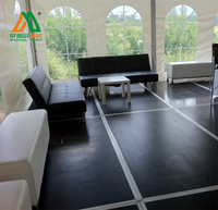 Plancher de scène de danse en contreplaqué avec cadre en aluminium de 60 cm de hauteur, revêtement en cassette pour tente de réception