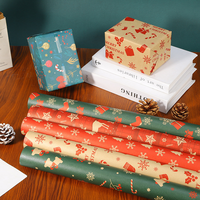 Papier d'emballage de Noël biodégradable de haute qualité, imprimé numériquement en rose, en gros, pour l'emballage de cadeaux