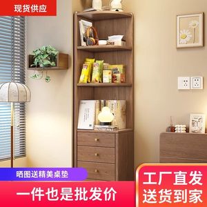 Armoire de rangement d'angle en bois, étagère murale pour chambre à coucher, salon, style italien avec tiroirs - Product Image 5
