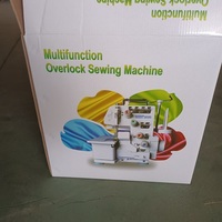 Machine à coudre surjeteuse miniature pour la maison, portable, à quatre fils, avec moteur intégré