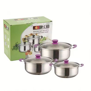 High Quality Stainless Steel Cookware Sets 6pcs Soup Pot Cookware Sets - Product Image 4