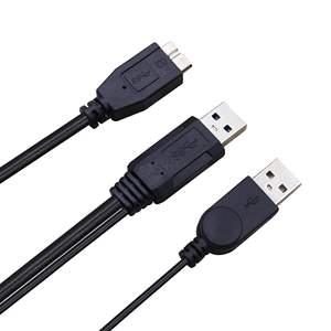 Répartiteur général haute vitesse en forme de Y double USB3.0 a câble Micro B mâle <span class=keywords><strong>pour</strong></span> disques durs externes - Product Image 6