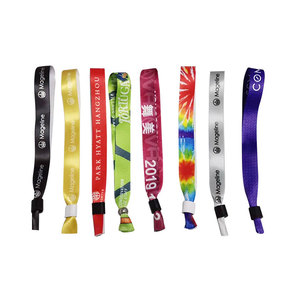 Disposable Woven Polyester Bracelet Woven Sliding Lock Fabric Wrist Band Wristband