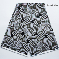 Tela Africana de Algodón con Estampado Jacquard de Cera Real de Calidad, Estilo Dobby, Diseño Flash Glod, Tela Africana para Paños