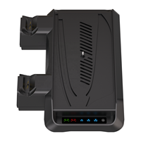 Support de refroidissement RGB pour console PS5 Pro Slim, station de charge double pour manettes avec support pour casque, support pour jeux et disques, ventilateur silencieux