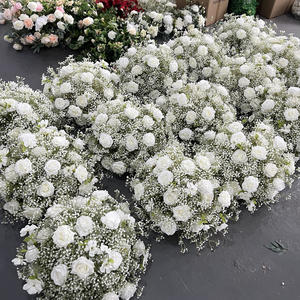 D-FB244 Wholesale artificial pink flower ball centerpieces rose flower ball wedding luxury flower ball silk for event decoration - Product Image 5
