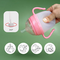 Biberón de alimentación para bebés PPSU sin BPA, taza de leche, pezones de silicona de grado alimenticio, biberones de lactancia con patrón de dibujos animados para bebés