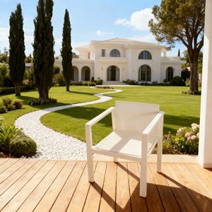 Sofá de aluminio tejido de malla de dos plazas de tamaño pequeño nórdico, juego de sofá para balcón y jardín al aire libre - Product Image 4