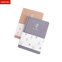 Cahier A5/A6 à couverture rigide écologique en tissu de lin en cuir imprimé en soie signet journaux à pois à feuilles mobiles étui en tissu cahiers