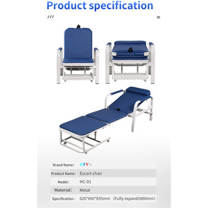 Silla Cama Plegable Moderna para <span class=keywords><strong>Hospital</strong></span>, Silla de <span class=keywords><strong>Acompañante</strong></span> Médica con Estructura de Acero Laminado en Frío para Uso Hospitalario - Product Image 2