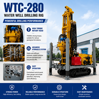 Foreuse hydraulique pour puits d'eau profonde de 280 m WTC-280, moteur diesel 78 kW, force de levage de 18 T, montée sur chenilles portable, pompe incluse