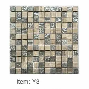 Luxury Art Pattern Mosaic Mesh Backgrounds Wall Decoration Tiles Gery Glass Mosaic For Bathroom Walls