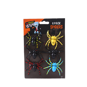 Creepy Crew <b>Spiders</b> 6 Pack <b>Plastic</b> Halloween Decorations Outdoor Party Props - Product Image 1