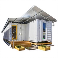 Maison conteneur portable avec porche et toit, maison mobile modulaire préfabriquée, design moderne, construction rapide pour la vie en extérieur, taille personnalisée