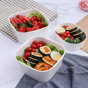 Einweg-Kraftpapier-Schüssel zum Mitnehmen <span class=keywords><strong>Poke</strong></span> Bowl mit Deckel Suppen-Kraftpapier-Schüssel - Product Image 1