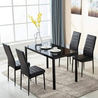 Ensemble table à manger moderne en cuir coloré 4 chaises vente en gros de meubles de maison pour cuisine hôtel maison en tissu velours