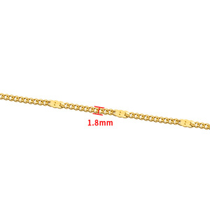 Chaîne de tablettes pressées en acier inoxydable pour collier et bracelet DIY, avec pampille, style simple et personnalisé, électroplaquée, 1,8 mm - Product Image 4