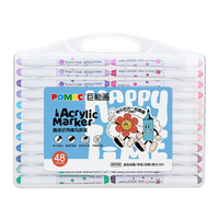 Marqueurs acryliques liquides directs POMAC 60 couleurs, boîte de rangement, stylos de peinture à séchage rapide Acuarela Aquarell, fournitures d'art et d'artisanat