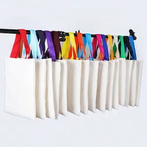 Wholesale Plain Canvas Tote Bags Standard Size Jute Ladies Zipper Canvas Bag Promotion Blank Canvas Tote Bag for Sublimation