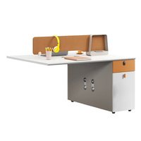 Poste de travail de bureau individuel moderne en bois avec cloison de séparation, ensemble de mobilier de direction de luxe pour employés