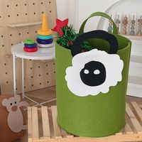 Panier à linge en feutre mignon pour enfants et bébés avec compartiment pour jouets 55x32x30cm Couleur et logo personnalisables