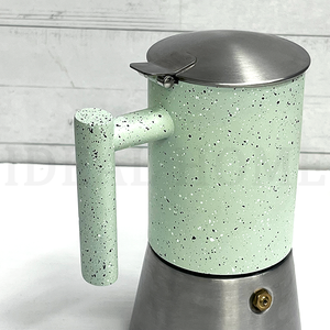 Nouvelle conception, <span class=keywords><strong>cafetière</strong></span> expresso en acier inoxydable de couleur verte, pour cuisinière, pot à expresso Moka, café corsé - Product Image 4