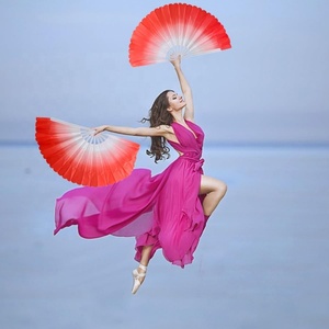 Abanico Plegable Grande para Baile en Línea, Kungfu Chino, <span class=keywords><strong>Taichi</strong></span>, Festivales de Música, Abanico <span class=keywords><strong>con</strong></span> Sonido al Aplaudir - Product Image 6