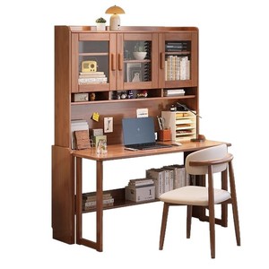 Solid Wood <b>Foldable</b> <b>Desk</b> Modern Simple Study <b>Desk</b> For Home Office Bedroom Student Computer <b>Desk</b> With Storage Shelves - Product Image 5