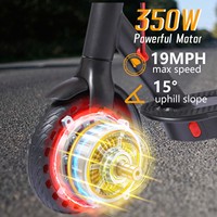 YUNQI U1 Scooter Eléctrico Urbano, Motor sin Escobillas de 350W, Batería de Litio, Aleación de Aluminio, Plegable, Impermeable, 25-30KM/H, Autonomía de 25-30KM