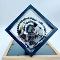 Compteur de Prière Numérique à Doigt avec Boîte Perles de Prière Rosaire Musulman Cadeau Islamique Religieux en Verre pour l'Aïd