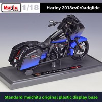 Modèle de moto américaine de tourisme MAISTO à l'échelle 1:18, style CVO, en métal noir et bleu, avec support, objet de collection, fabriqué en Chine, pour tous les âges