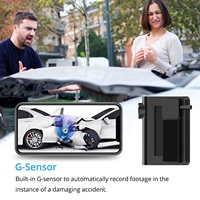 Mini caméra embarquée 4G avec enregistrement avant + intérieur + arrière, surveillance en direct WiFi 24h/24 pour taxi, boîte noire de voiture, localisation GPS