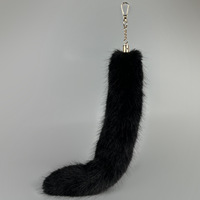Porte-clés en peluche doux durable et écologique pendentif en queue de vison de renard avec fausse fourrure et métal pour sacs d'école