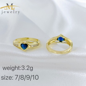 Anillo de Corazón Exquisito de Alta Calidad JML, Anillo de Piedras Preciosas de Moda en Oro Laminado de <span class=keywords><strong>14K</strong></span> para Mujer, Joyería de Oro Laminado al por Mayor, Anillo para el Día de San Valentín - Product Image 5