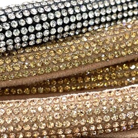 Cuerda de lentejuelas para decoración de zapatos, cristal brillante redondo S577, 1cm