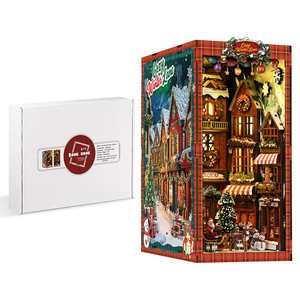 Modèle de <span class=keywords><strong>maison</strong></span> de Noël en bois 3D fait main à assembler, jouet de décoration d'angle de rue, 101-500 <span class=keywords><strong>pièces</strong></span>, à partir de 14 ans - Product Image 2