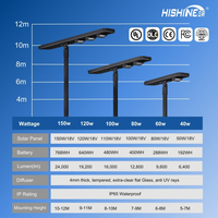 Lámpara de Calle LED Hishine de 60W para Exteriores, Impermeable, con Chip SMD de Doble Cara, Cuerpo de Aluminio, DC 50W, Lámparas Solares para Paisajismo