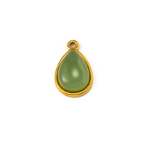 Pendentifs en forme de goutte d'eau en acier inoxydable plaqué or véritable 18 carats PVD avec pierres naturelles pour la fabrication de bijoux DIY