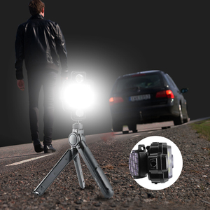Lampada da lavoro magnetica portatile a <span class=keywords><strong>Led</strong></span> rosso blu lampeggiante faro multifunzione 9 COB <span class=keywords><strong>5</strong></span> modalità luce faro da pesca campeggio - Product Image 5