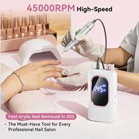 Kit de perceuse à ongles Vantrend Beauty avec moteur sans balais 45000 tr/min - Rechargeable par USB, portable, qualité professionnelle, avec clip ceinture pour manucure et dépose de gel